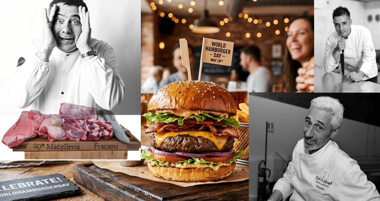 28.05 World Hamburger Day con Simone Fracassi, lo chef  Leandro Luppi e la rivelazione Mauro Caldaroni