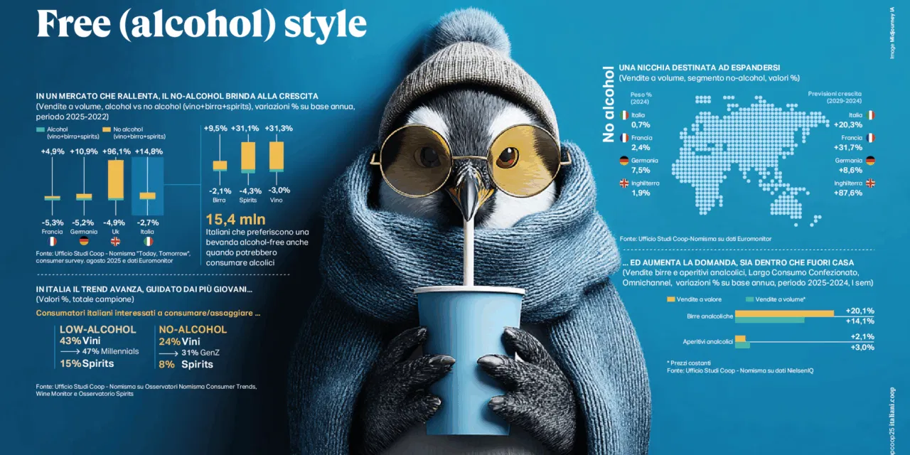 Rapporto Coop 2025, finita l’era del binge drinking: è l’era del no-alcohol e della moderazione